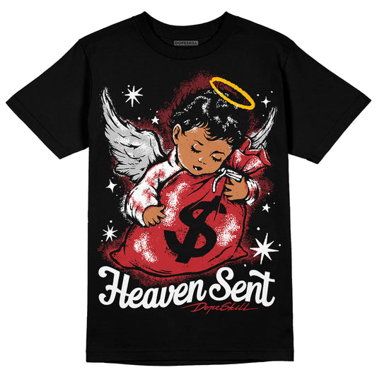 Jordan 12 “Red Taxi” DopeSkill T-Shirt Heaven Sent Graphic Streetwear - Black