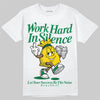 Green Sneakers DopeSkill T-Shirt Work Hard In Silence Graphic Streetwear - White 