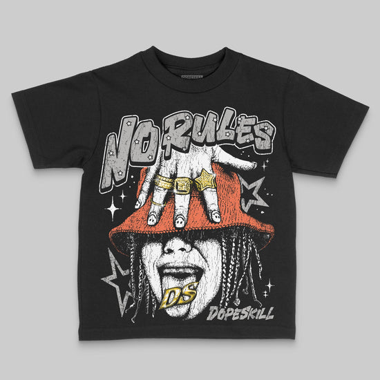 Grey Sneakers DopeSkill Toddler Kids T-shirt No Rules Graphic Streetwear - Black