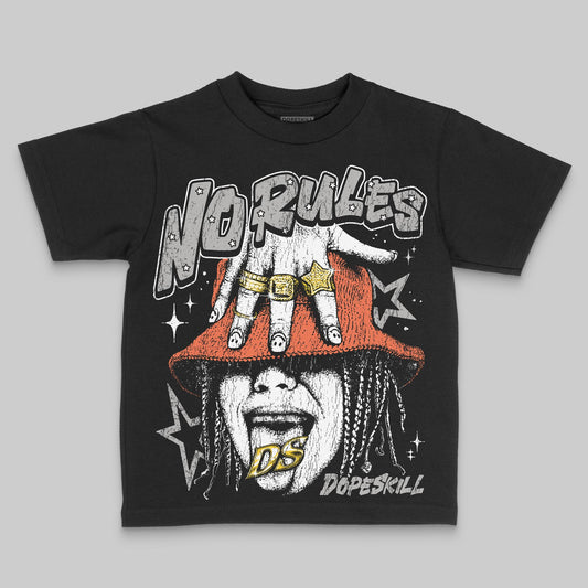 Grey Sneakers DopeSkill Toddler Kids T-shirt No Rules Graphic Streetwear - Black