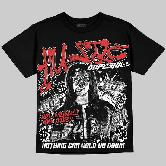 Jordan 6 “Reverse Infrared” Oversize Print 'No Money No Lust' DopeSkill Graphic T-shirt Streetwear - Black