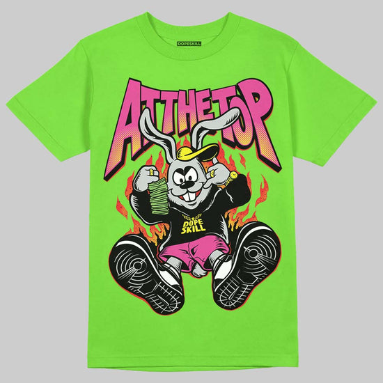 Neon Green Sneakers DopeSkill T-Shirt At The Top Graphic Streetwear - Lime