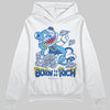 Jordan 12 “Blueberry” DopeSkill Hoodie Sweatshirt Born To Be Rich Graphic Streetwear - White