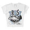 Jordan 5 Retro University Blue DopeSkill Women's Crop Top Trust No One Graphic Streetwear - White 