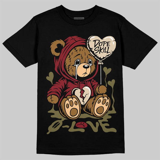 SB Dunk Low “Dark Team Red/Olive Flak” DopeSkill T-Shirt Broken Bear Graphic Streetwear - Black