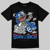 Jordan 3 "True Blue" DopeSkill T-Shirt Born To Be Rich Graphic Streetwear - Black