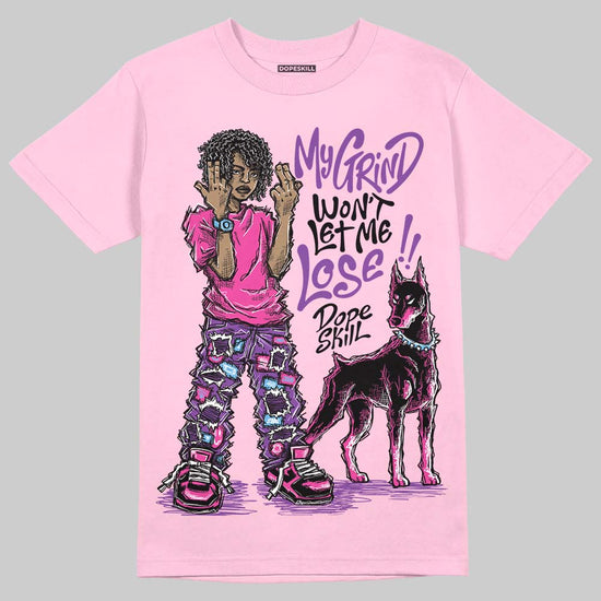 Pink Sneakers DopeSkill T-Shirt My Grind Won't Let Me Lose Graphic Streetwear - Light Pink
