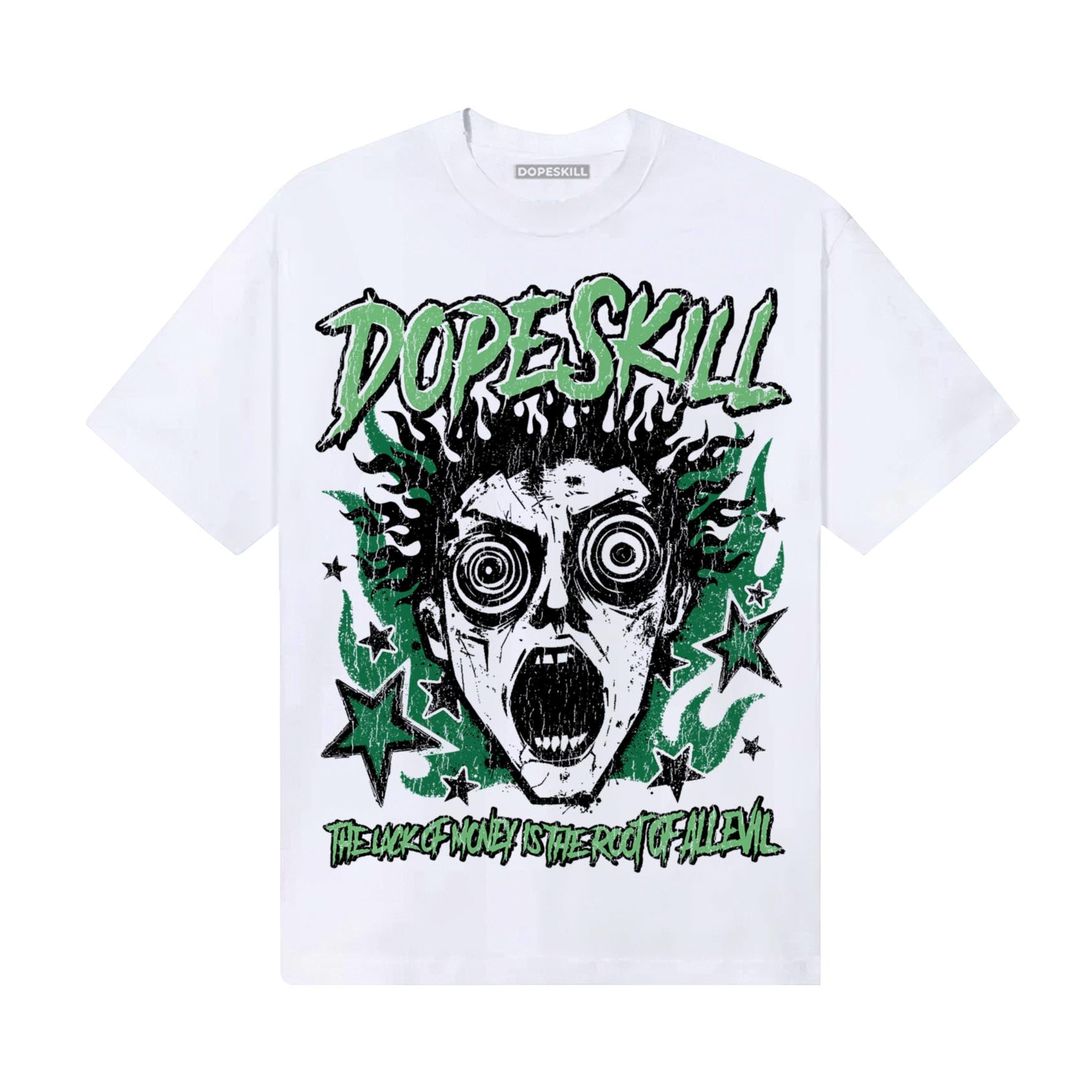 Green Sneakers DopeSkill T-Shirt Root of Evil Graphic Streetwear - White