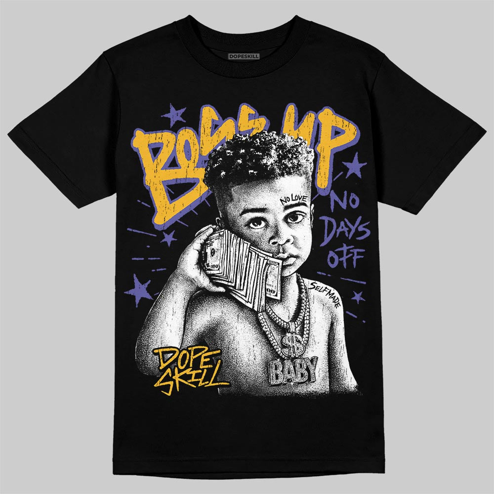 Jordan 4 Lakers DopeSkill T-Shirt Boss Up Graphic Streetwear - Black