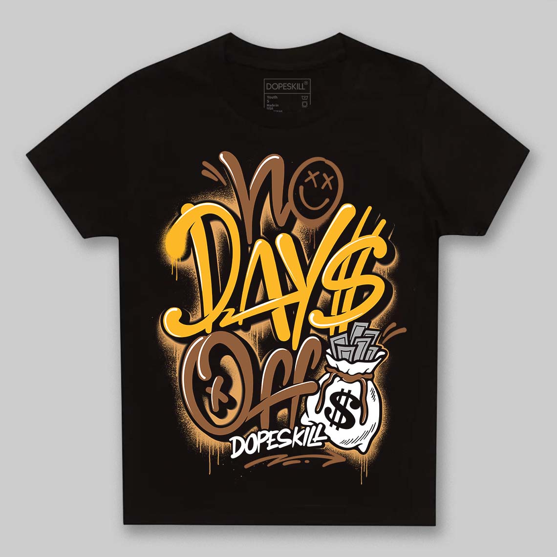 Jordan 1 High OG Black Metallic Gold DopeSkill Toddler Kids T-shirt No Days Off Graphic Streetwear - Black