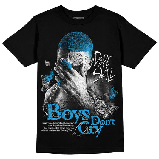 Jordan 4 Retro Military Blue DopeSkill T-Shirt Boys Don't Cry Graphic Streetwear - Black