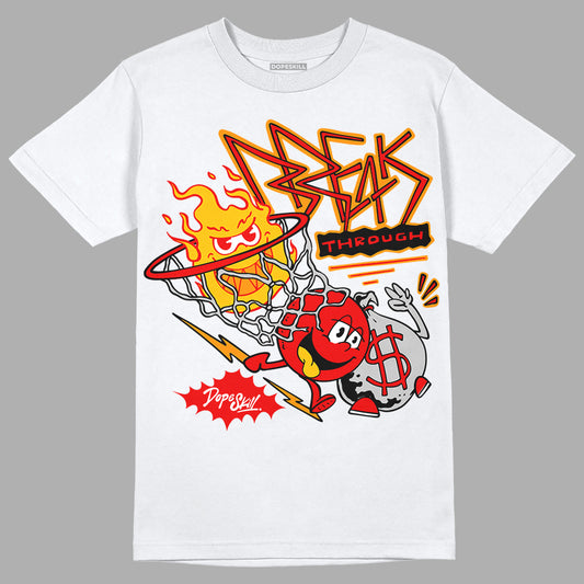 Jordan 12 “Cherry” DopeSkill T-Shirt Break Through Graphic Streetwear - White