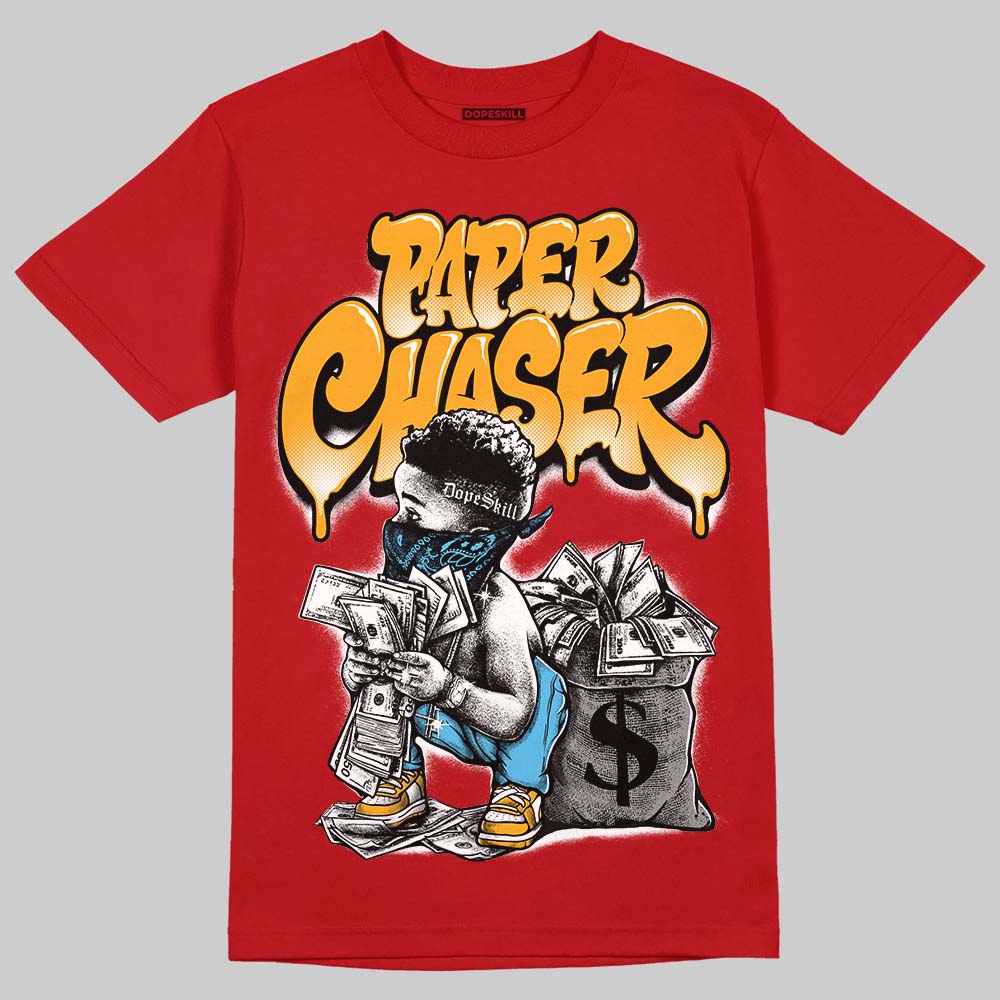 Red Sneakers DopeSkill T-Shirt Paper Chaser Boy Graphic Streetwear - Red 