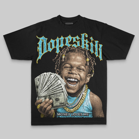 Jordan 11 Retro Gamma Blue (2025) DopeSkill Premium T-Shirt Money Loves Me Graphic Streetwear - black