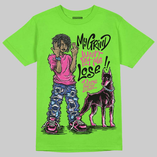 Neon Green Sneakers DopeSkill T-Shirt My Grind Won't Let Me Lose Graphic Streetwear - Lime