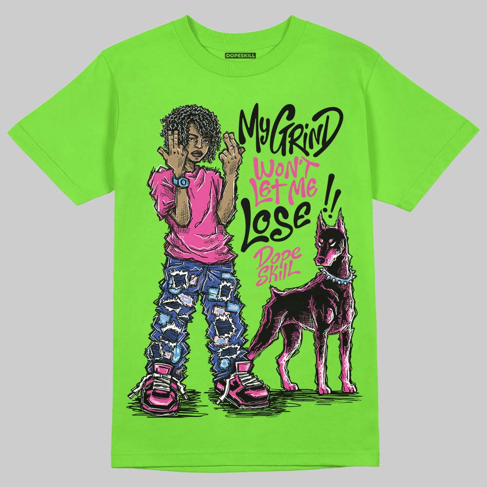 Neon Green Sneakers DopeSkill T-Shirt My Grind Won't Let Me Lose Graphic Streetwear - Lime