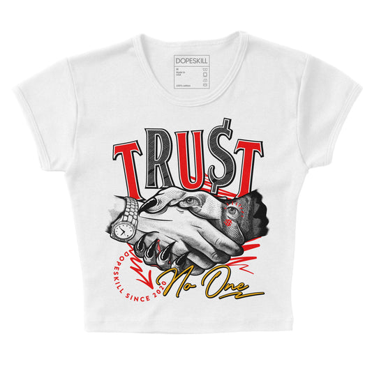 Red Sneakers DopeSkill Women's Crop Top Trust No One Graphic Streetwear - White 