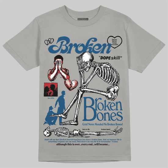 Jordan 12 Retro French Blue (2025) DopeSkill T-Shirt Broken Bones Graphic Streetwear - Gravel