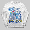 Jordan 12 “Blueberry” DopeSkill Long Sleeve T-Shirt Born To Be Rich Graphic Streetwear - White