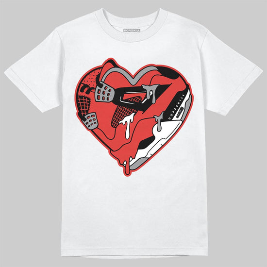 Jordan 4 Retro Toro Bravo DopeSkill T-Shirt Heart Jordan 4 Graphic Streetwear - White