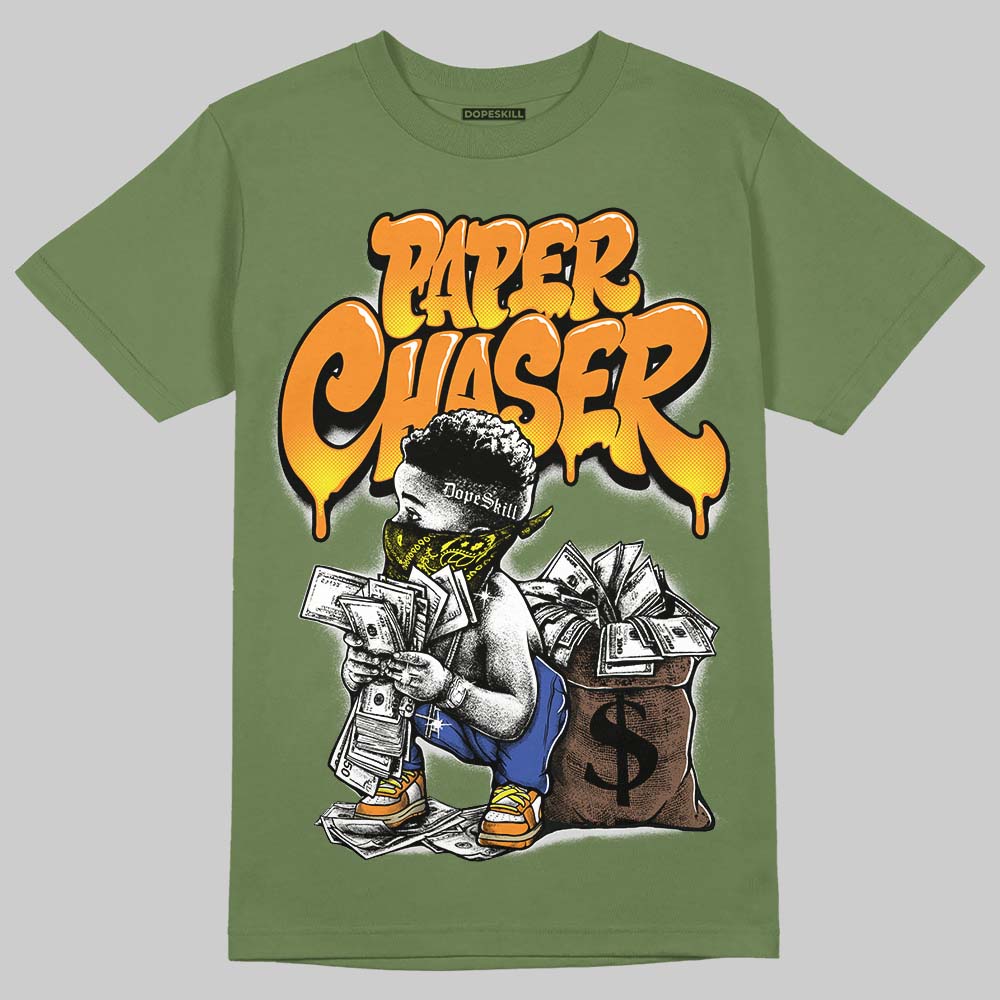 Olive Sneakers DopeSkill T-Shirt Paper Chaser Boy Graphic Streetwear - Military Green