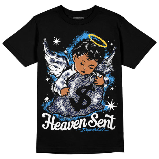 Jordan Spiz’ike Low “White/Obsidian” DopeSkill T-Shirt Heaven Sent Graphic Streetwear - Black