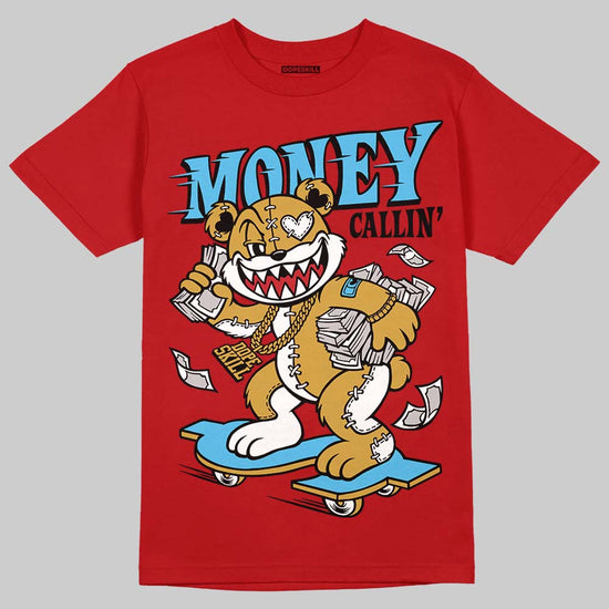 Red Sneakers DopeSkill T-Shirt Money Callin' Graphic Streetwear - Red 