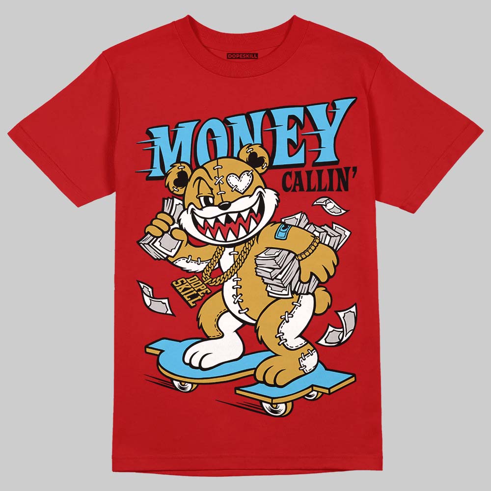 Red Sneakers DopeSkill T-Shirt Money Callin' Graphic Streetwear - Red 