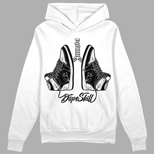 Jordan 1 High OG “Black/White” DopeSkill Hoodie Sweatshirt Breathe Graphic Streetwear - White 