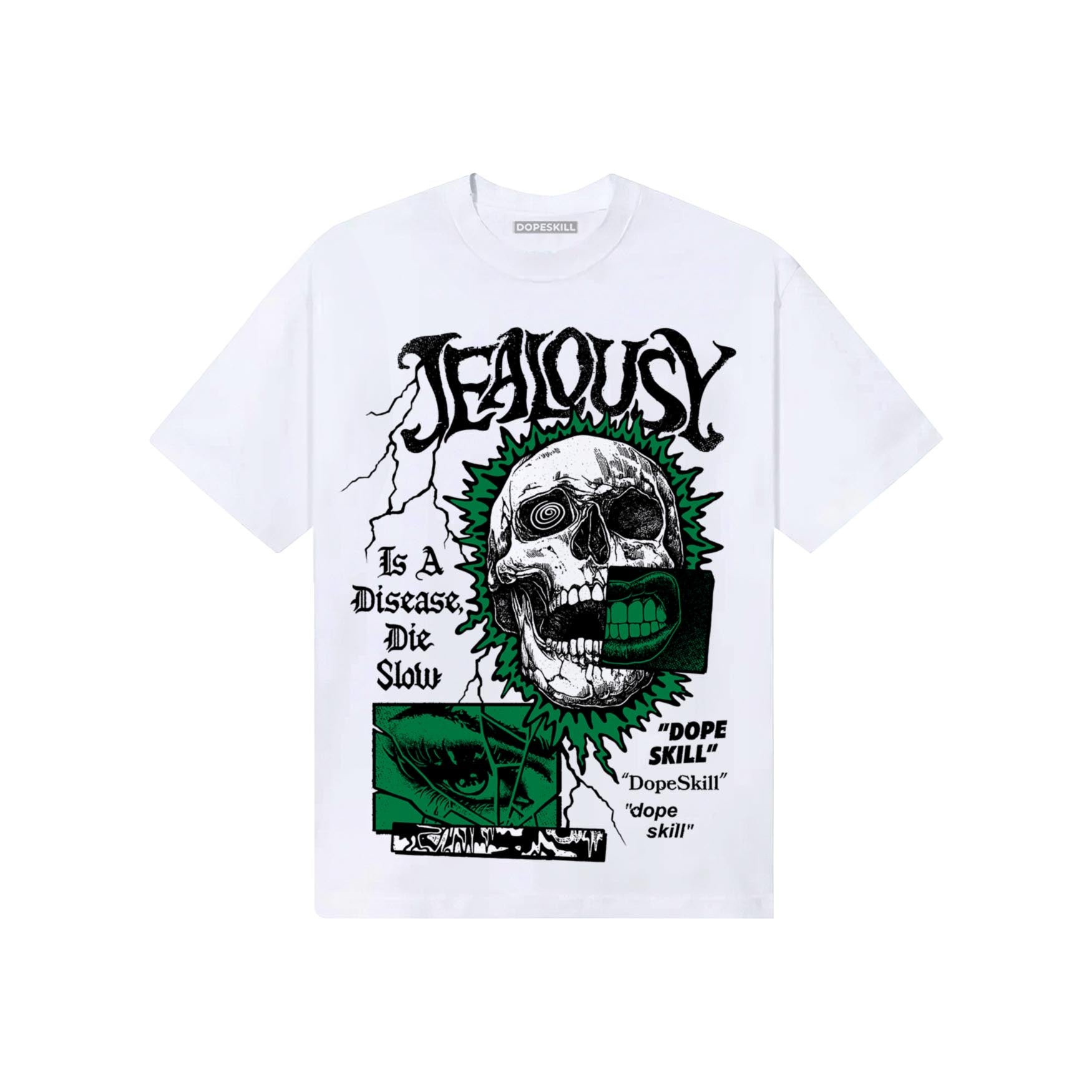Green Sneakers DopeSkill T-Shirt Jealousy Graphic Streetwear - White