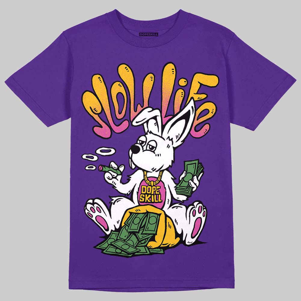 PURPLE Sneakers DopeSkill T-Shirt Slow Life Graphic Streetwear - Purple