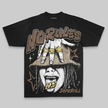 Brown Oversize Print No Rules DopeSkill Graphic Premium T-shirt Streetwear - black