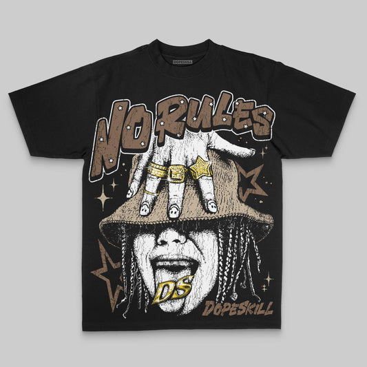 Brown Oversize Print No Rules DopeSkill Graphic Premium T-shirt Streetwear - black