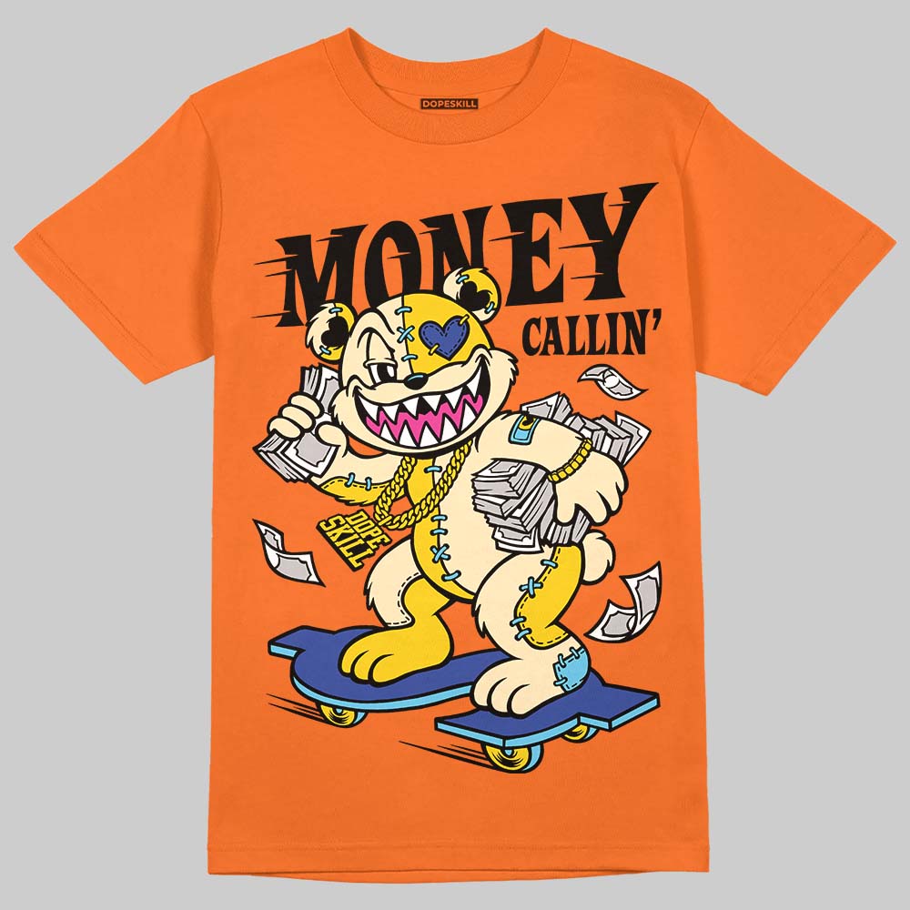 Orange, Black and White Sneakers DopeSkill T-Shirt Money Callin' Graphic Streetwear - Orange