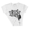 Wet Cement 4s DopeSkill Women's Crop Top Trust No One Graphic