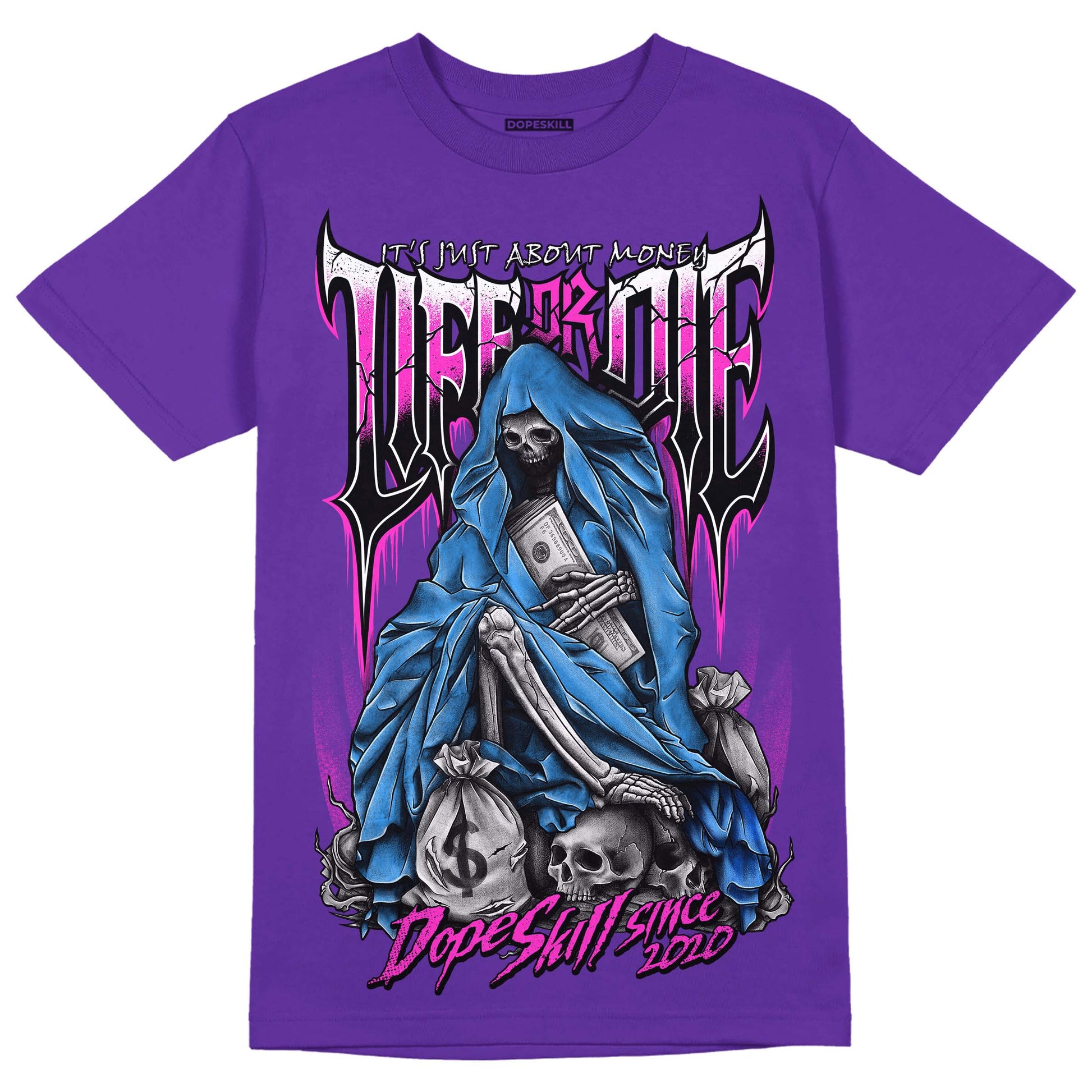 PURPLE Sneakers DopeSkill Purple T-Shirt Life or Die Graphic Streetwear