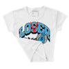 Military Blue 4s DopeSkill Women's Crop Top Loser Lover Graphic