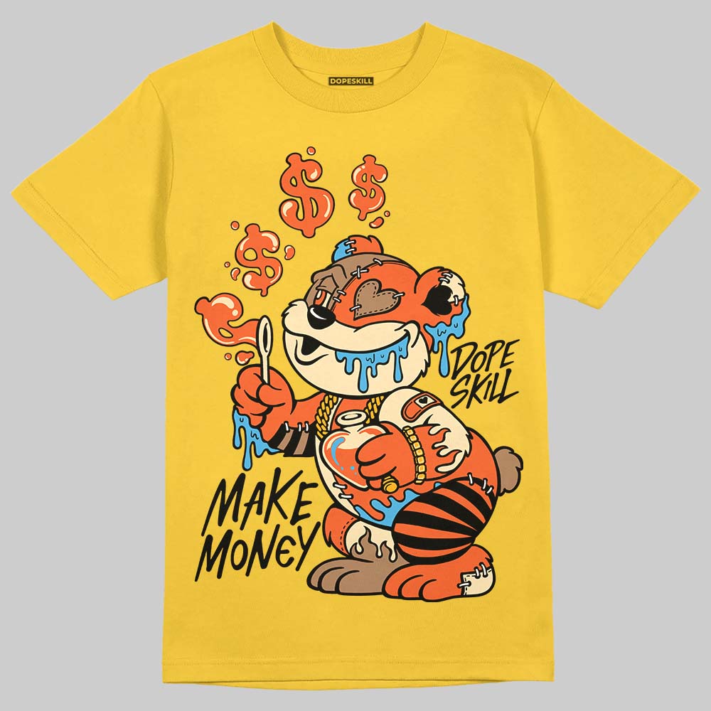 Yellow Sneakers DopeSkill T-Shirt Make Money Graphic Streetwear - Gold