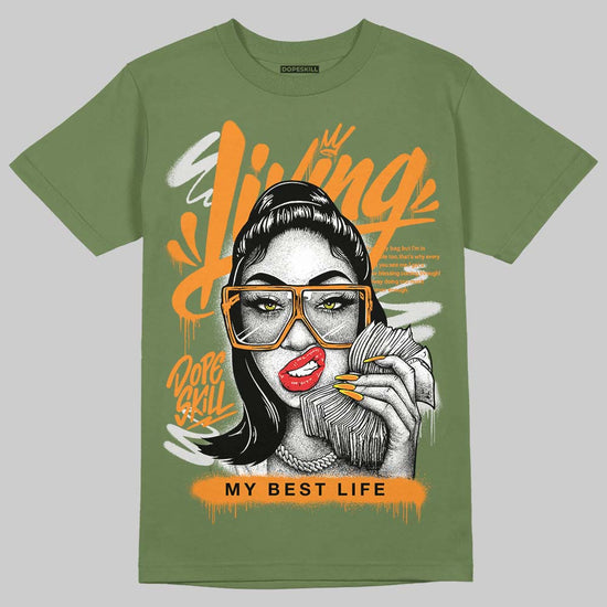 Olive Sneakers DopeSkill T-Shirt Living My Best Life Graphic Streetwear - Military Green