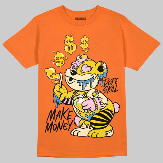 Orange, Black and White Sneakers DopeSkill T-Shirt Make Money Graphic Streetwear - Orange