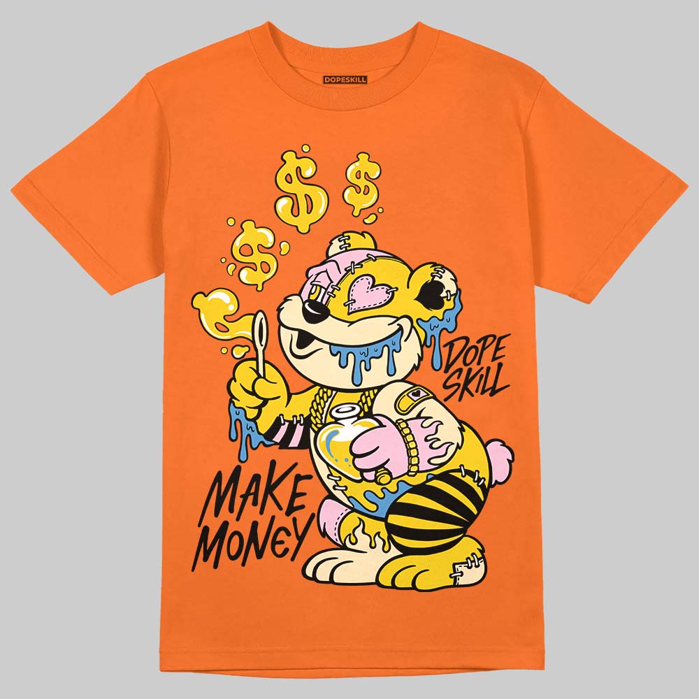 Orange, Black and White Sneakers DopeSkill T-Shirt Make Money Graphic Streetwear - Orange