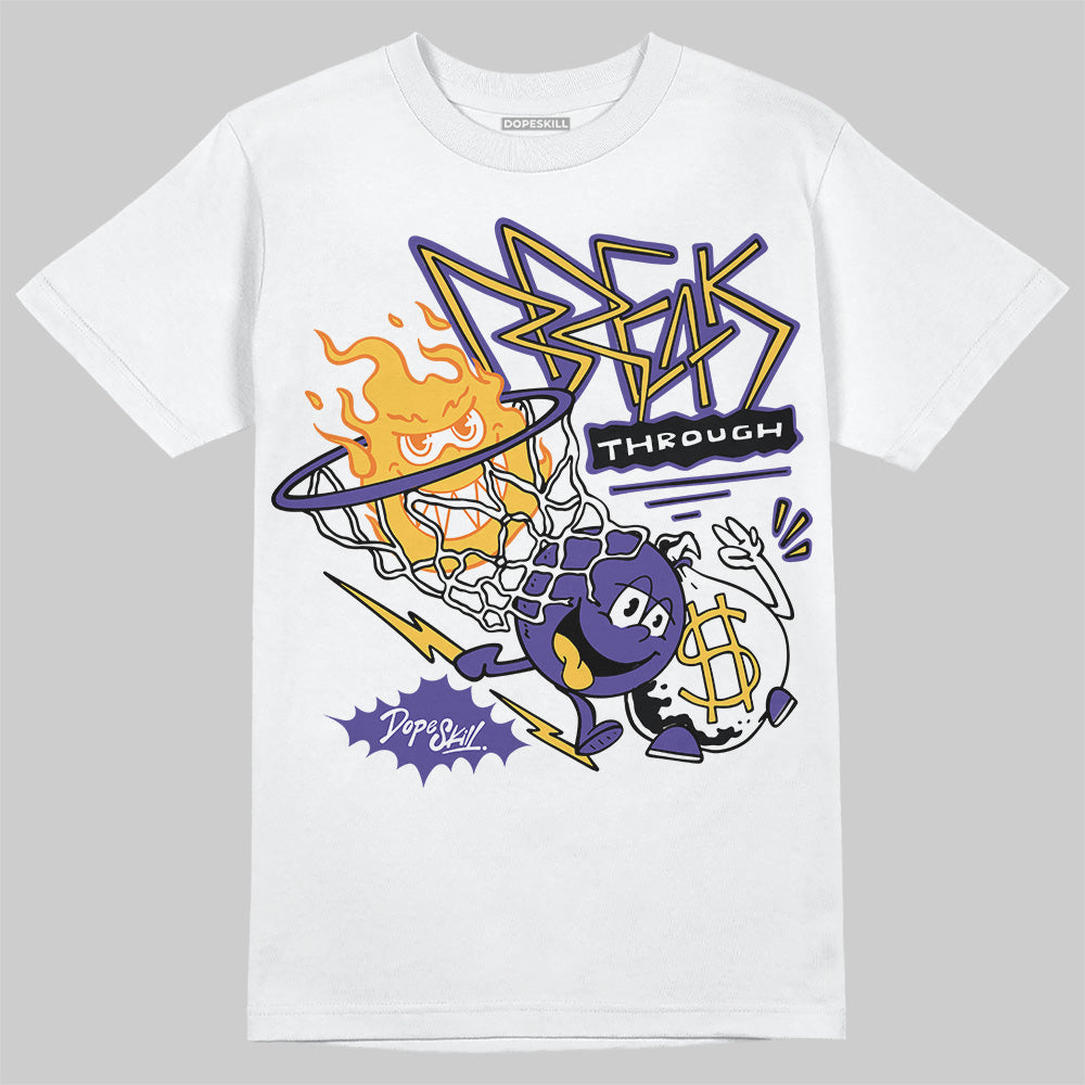 Kobe 8 Protro "Lakers Home" DopeSkill T-Shirt Break Through Graphic Streetwear - White