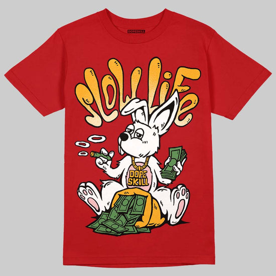 Red Sneakers DopeSkill T-Shirt Slow Life Graphic Streetwear - Red 