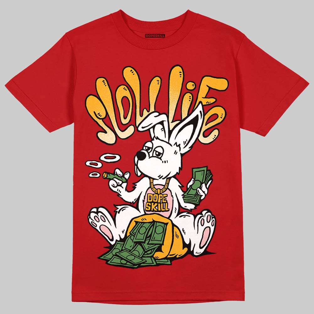Red Sneakers DopeSkill T-Shirt Slow Life Graphic Streetwear - Red 