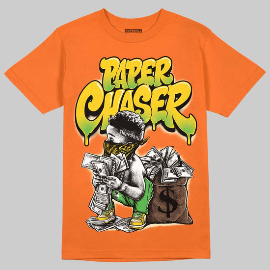 Orange, Black and White Sneakers DopeSkill T-Shirt Paper Chaser Boy Graphic Streetwear - Orange
