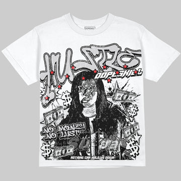 Grey Sneakers DopeSkill Oversize Print T-Shirt No Money No Lust Graphic Streetwear