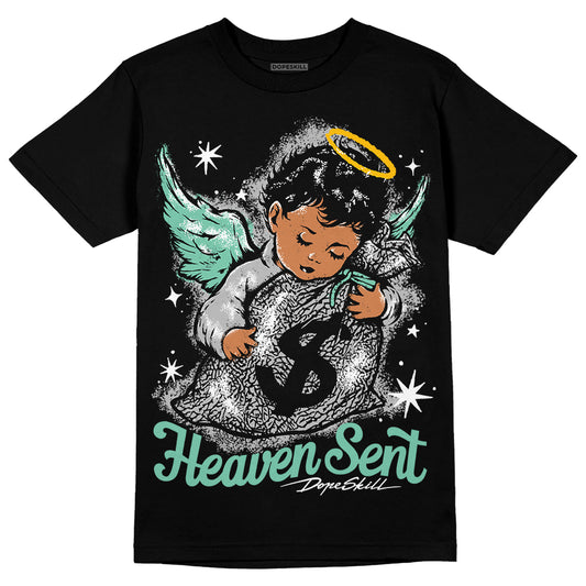 Jordan 3 "Green Glow" DopeSkill T-Shirt Heaven Sent Graphic Streetwear - Black 