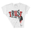 Red Cement 4S DopeSkill Women's Crop Top Trust No One Graphic