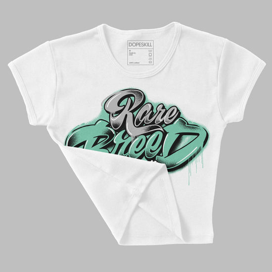 Jordan 3 "Green Glow" DopeSkill Women's Crop Top Rare Breed Type Graphic Streetwear - White 