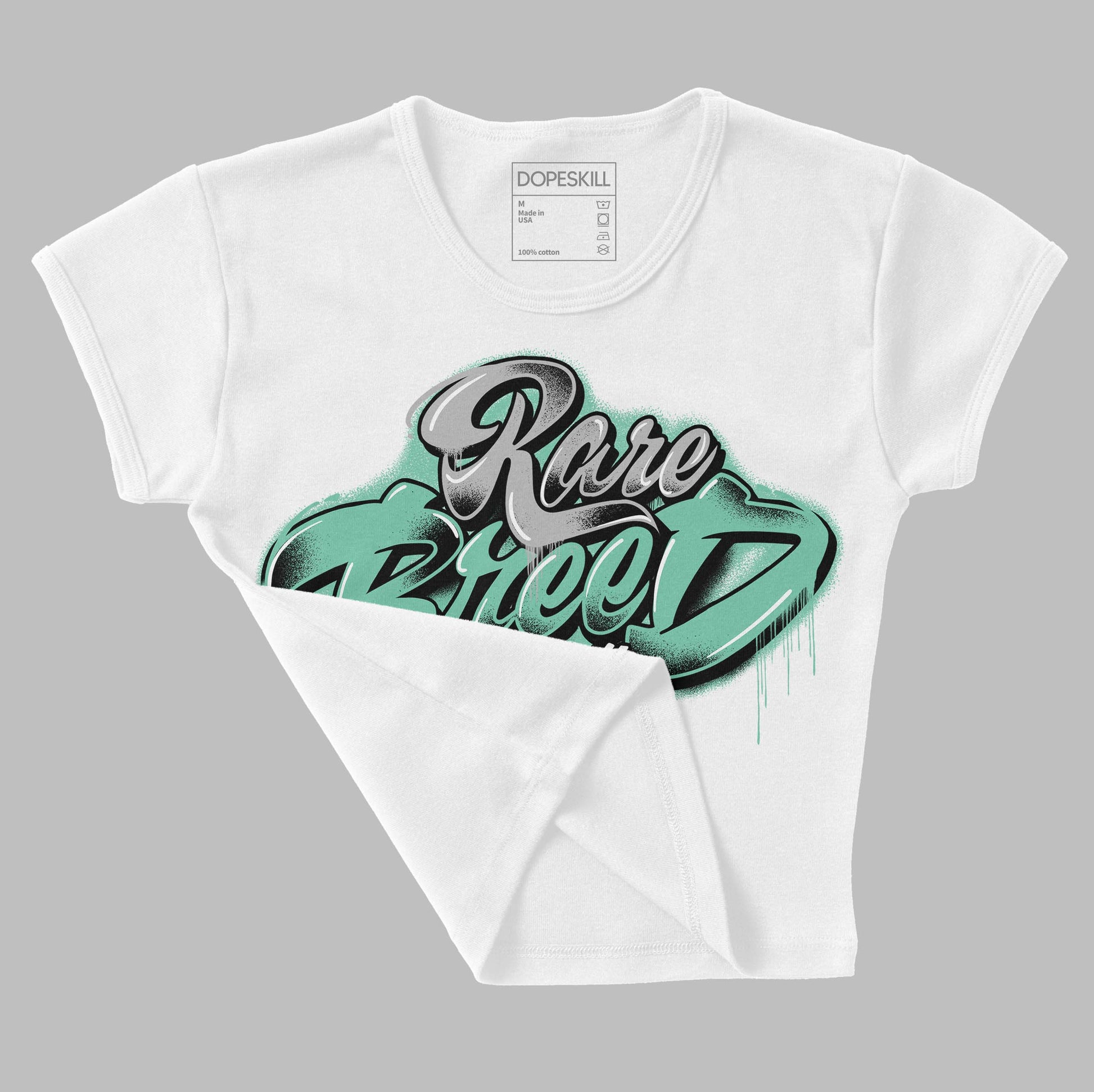 Jordan 3 "Green Glow" DopeSkill Women's Crop Top Rare Breed Type Graphic Streetwear - White 